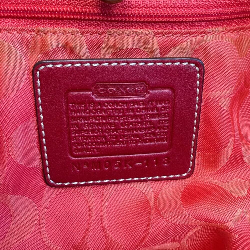 Vintage COACH y2k Red Natural Legacy Straw Tote Bag - Picture 11 of 13